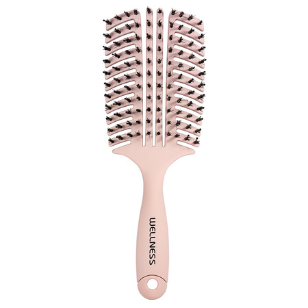 WELLNESS PREMIUM PRODUCTS szczotka do włosów płaska różowa z włosiem dzika - large